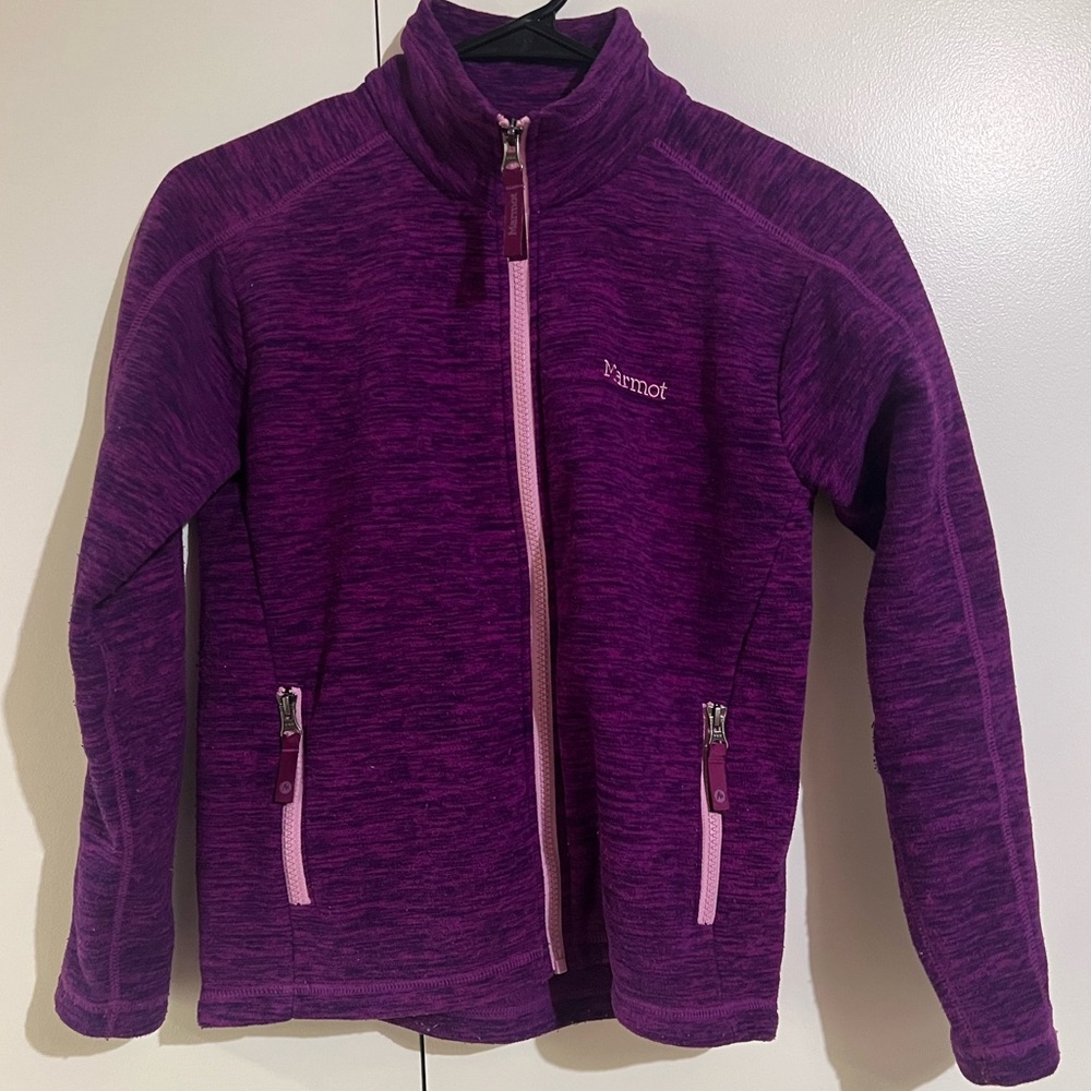 Marmot Purple Heather Fleece Zip Up Jacket Youth Size L